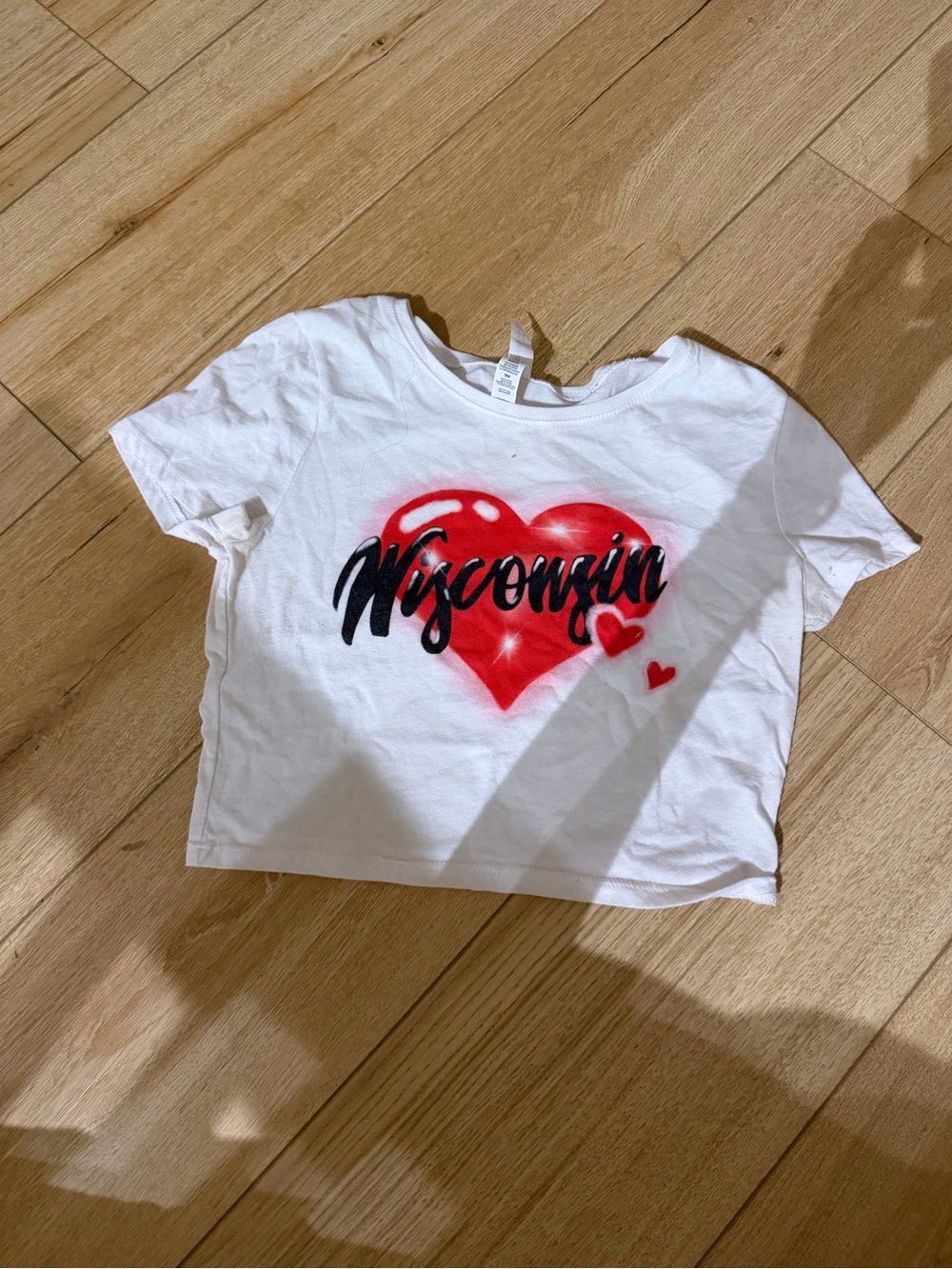 wisconsin airbrushed baby tee